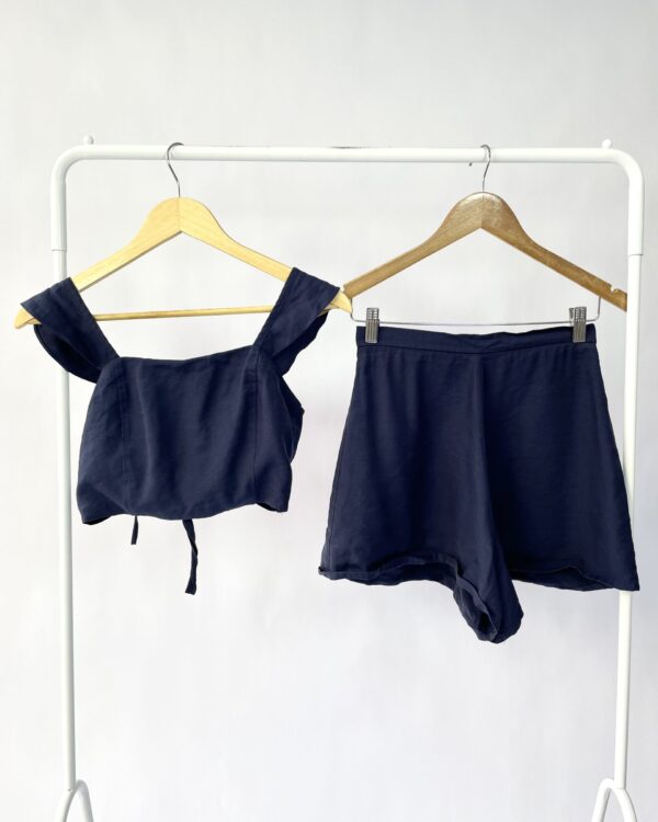 Conjunto short e cropped azul marinho GAVIA - PP - VENDIDO SISTEMA OTO