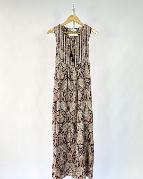 Vestido longo com estamp LES PETITS POIS - M - VENDIDO SISTEMA OTTO