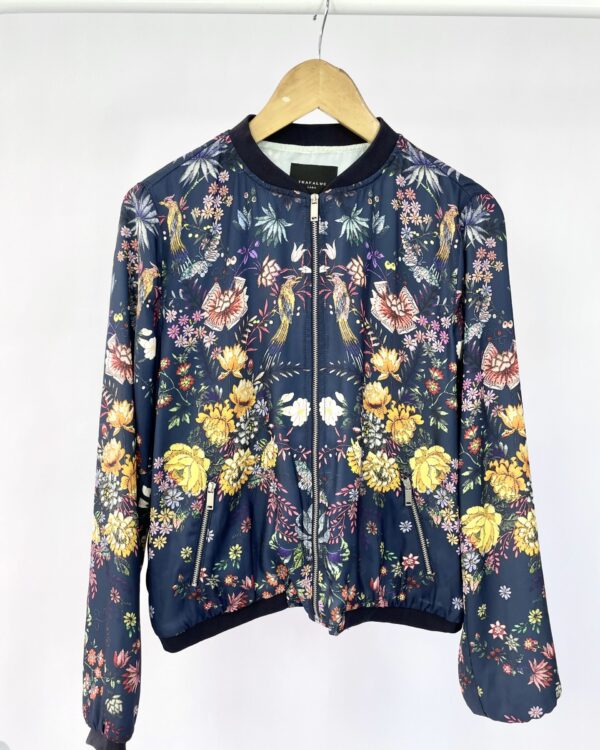 Bomber azul com estamp flores ZARA - G - VENDIDO SIST OTO