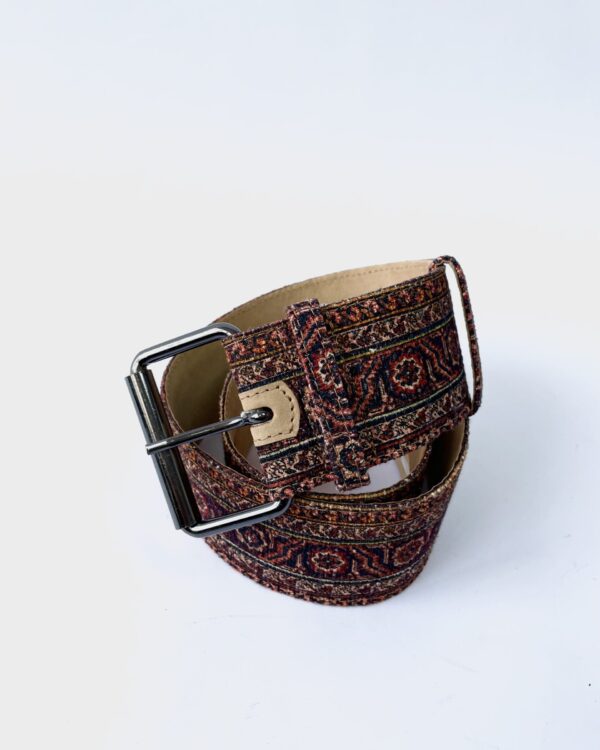 Cinto couro tecido estampado CRIS BARROS - P
