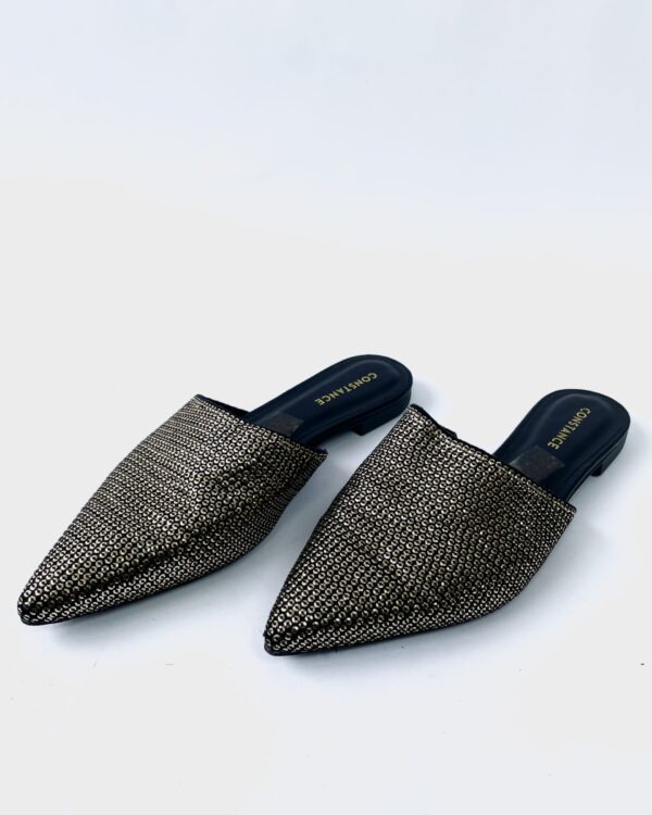 Mule sem salto preta com paete dourado CONSTANCE - 37 - VENDIDO SIST OTO