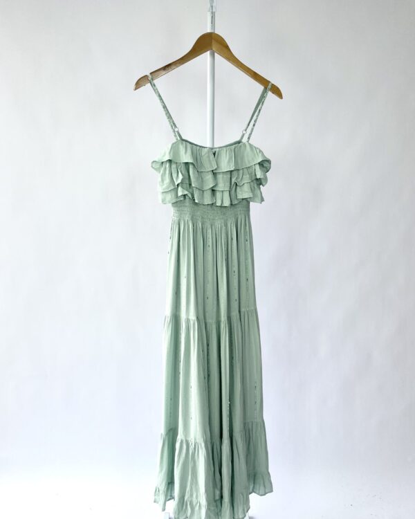 Vestido azul com aplicações ESMERAL - P - VENDIDO SISTEMA OTO