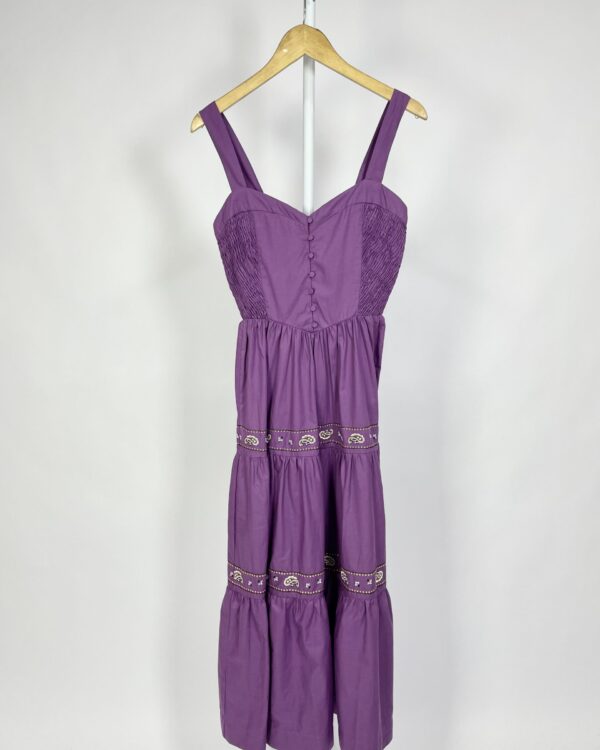 Vestido longo roxo com bordados DRESS TO - P *NUNCA USADO* - VENDIDO SISTEMA OTTO