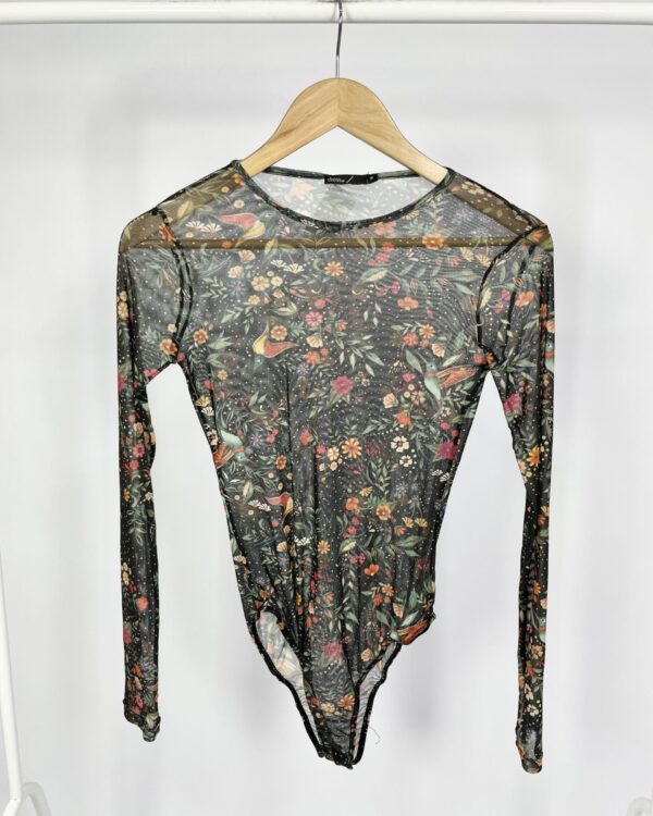 Blusa de tule preta com estamp DRESS TO - P VENDIDO SISTEMA OTTO