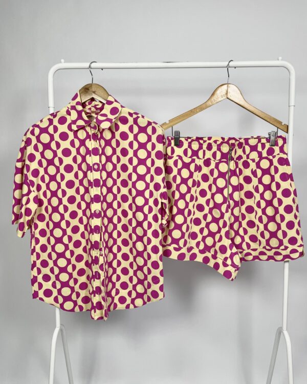 Conjunto short e camisa poa rosa AVINI - G - VENDIDO SISTEMA OTO