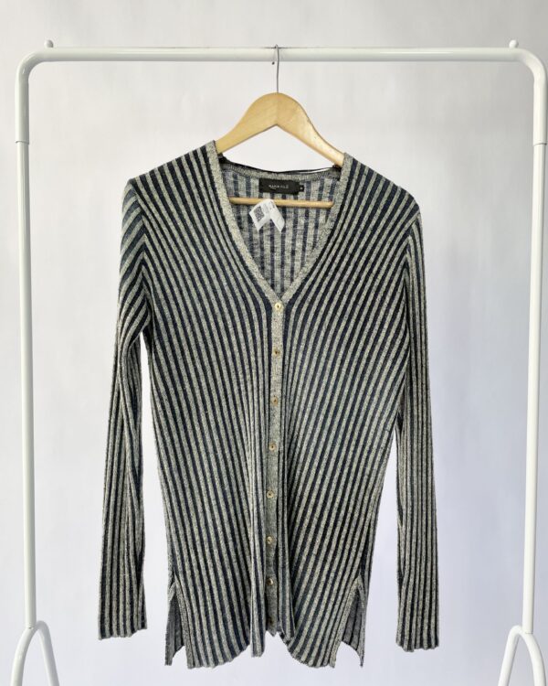 Casaco de tricot azul com fios de lurex MARIA FILO - M - VENDIDO SISTEMA OTO