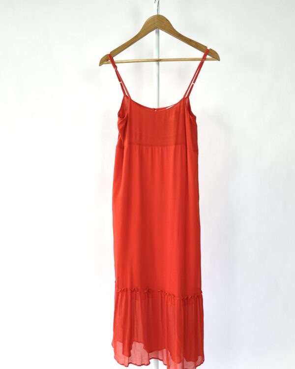 Vestido seda longo laranja ATEEN  - 36 - VENDIDO SISTEMA OTO