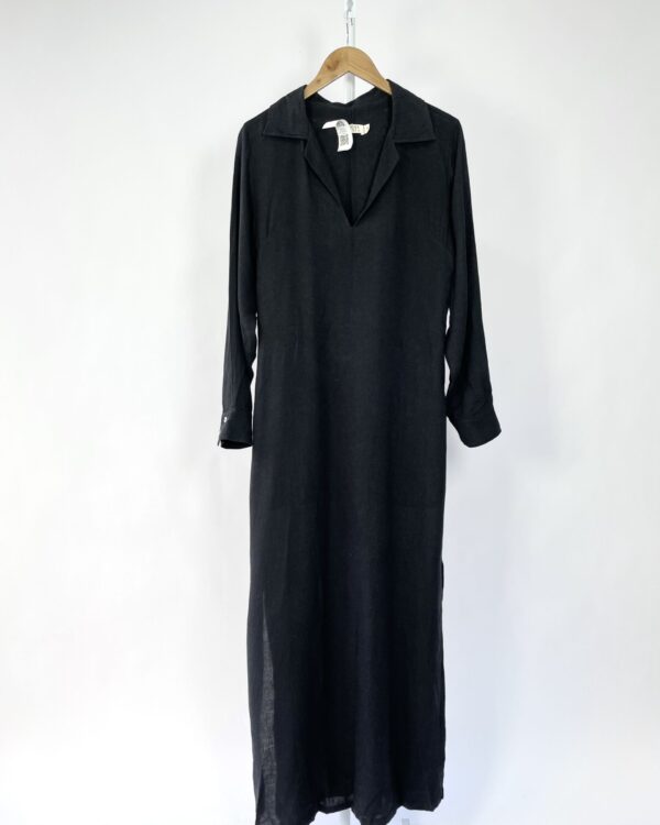 Vestido preto manga longa algodão JÚNIOR COSTA - M