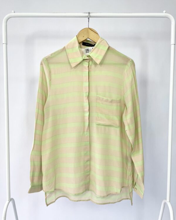 Camisa bege e verde seda ANIMALE - 38 - VENDIDO SISTEMA OTTO