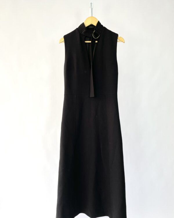 Vestido preto midi detalhe gola TALIENK - 40 - VENDIDO SISTEMA OTO