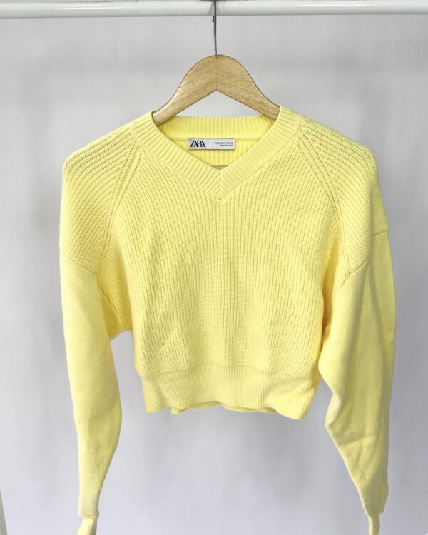 Casaco tricot amarelo ZARA - M - VENDIDO SIST OTO