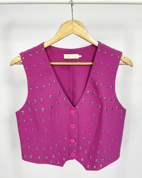 Colete rosa com tachas NV - M - VENDIDO SIST OTO