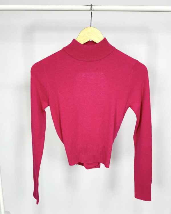 Blusa lã rosa decote costas ANIMALE - P - vendido sistema oto