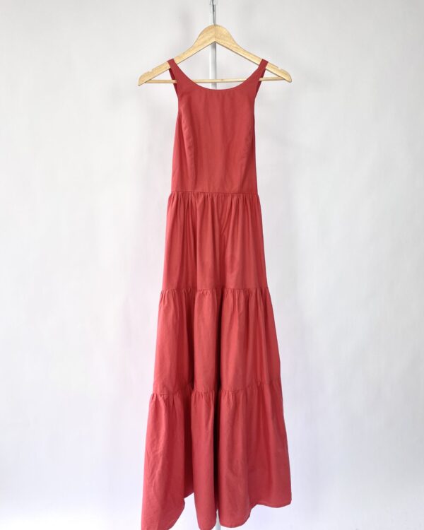 Vestido  vermelho longo com decote costas FARM - PP