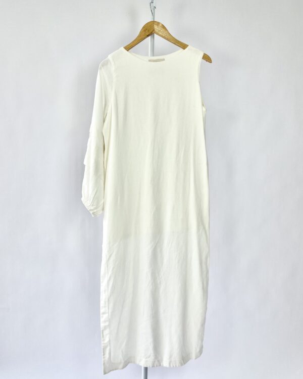 Vestido midi branco um ombro só VALONIA VERAS - P - VENDIDO SIST OTO