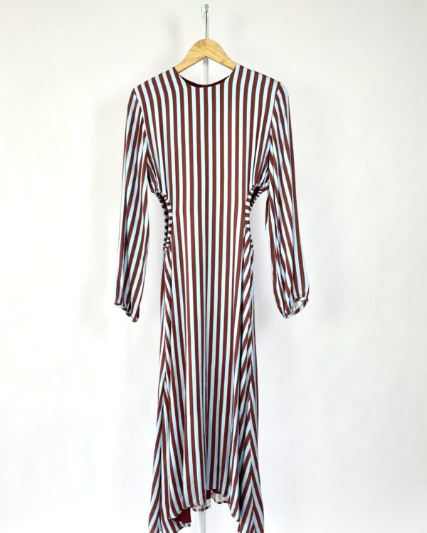 Vesitod midi listrado azul e marrom ANDREA MARQUES - 38