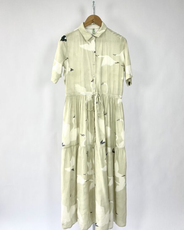 Vestido verde com estamp EMI - P *coleção atual* - VENDIDO SISTEMA OTO