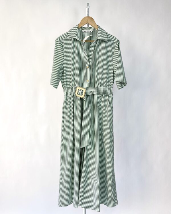 Vestido listras verde ZARA - GG - VENDIDO SISTEMA OTO