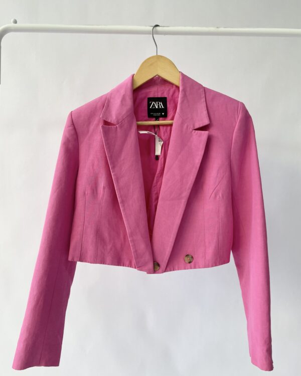 Blazer rosa curto ZARA - P - VENDIDO SISTEMA OTO