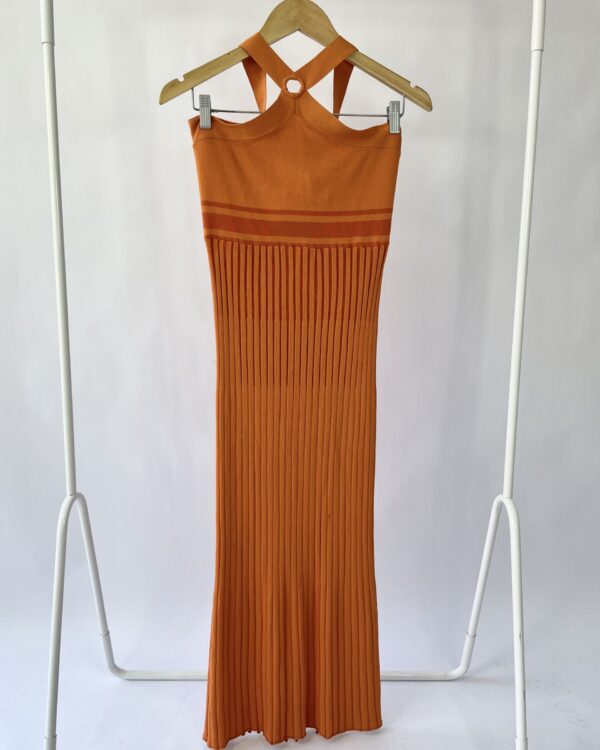 Vestido midi laranja de tricot ZARA - P - VENDIDO SISTEMA OTO