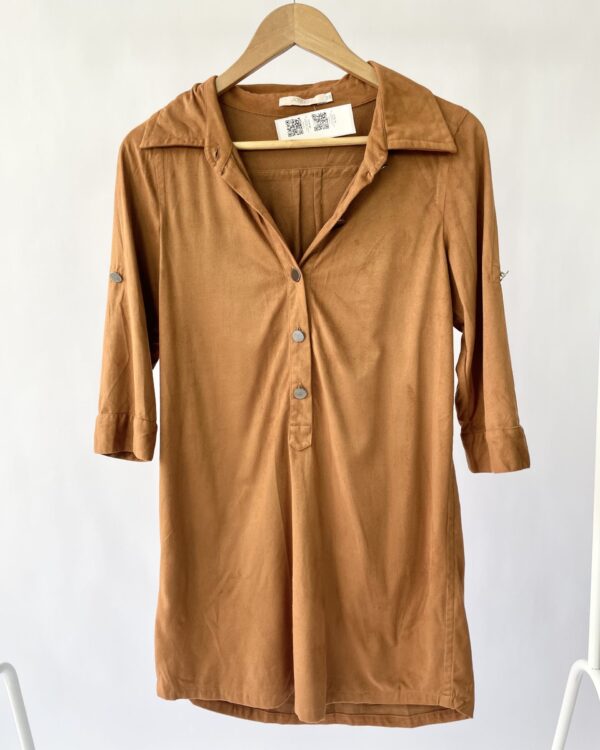Camisa suede marrom ATEEN - 38 - VENDIDO SISTEMA OTO