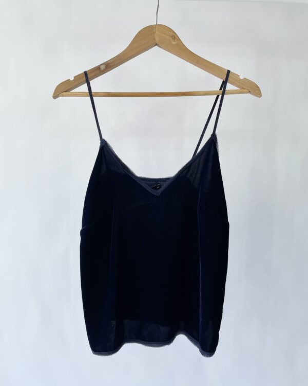 Blusa veludo azul EVA - 36