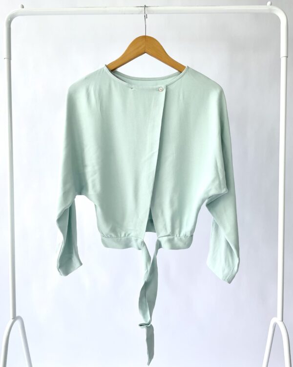 Camisa croped azul detalhe costas EVA - 34 - VENDIDO SISTEMA OTO