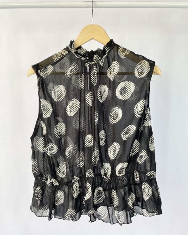 Blusa preta com estampa seda ANIMALE - 40 - VENDIDO SISTEMA OTO