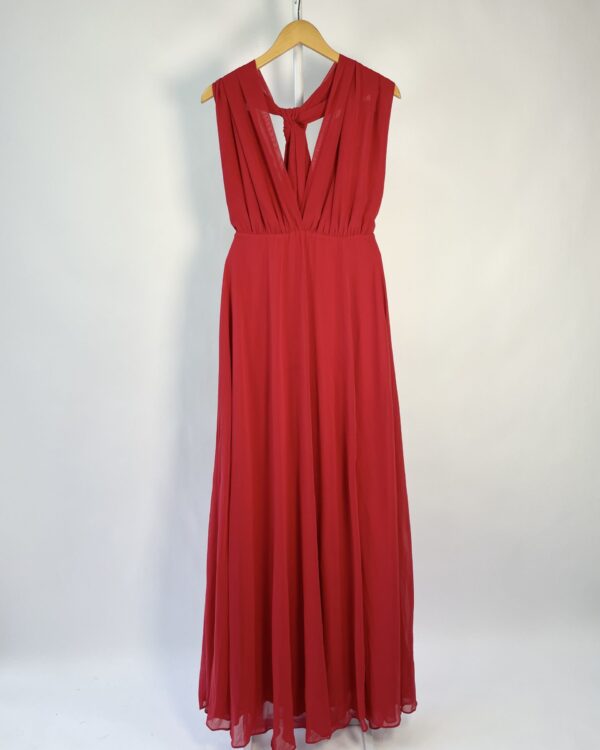 Vestido longo vermelho frente unica PARTY BRAND - U - VENDIDO SISTEMA OTO