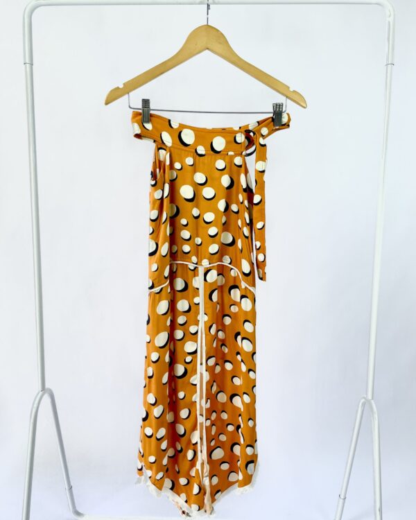 Saia laranja estampa poá OPEN - P - VENDIDO SISTEMA OTO