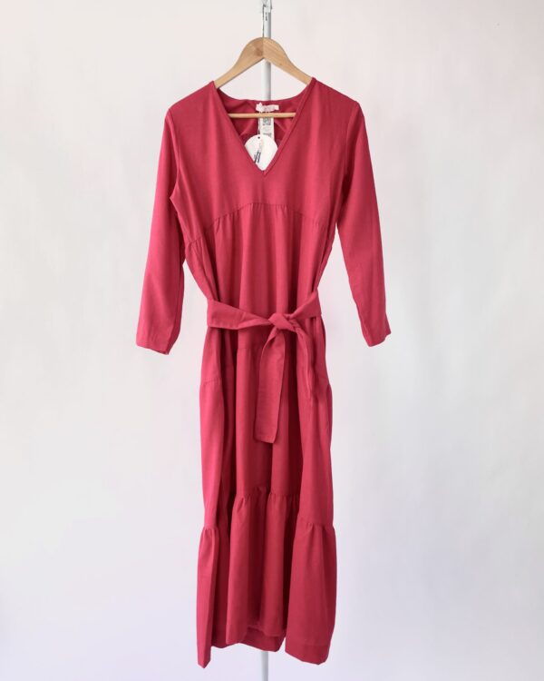 Vestido longo linho vermelho VANVAN - PP *nunca usada* - DEVOLVIDO - 27/01/2025