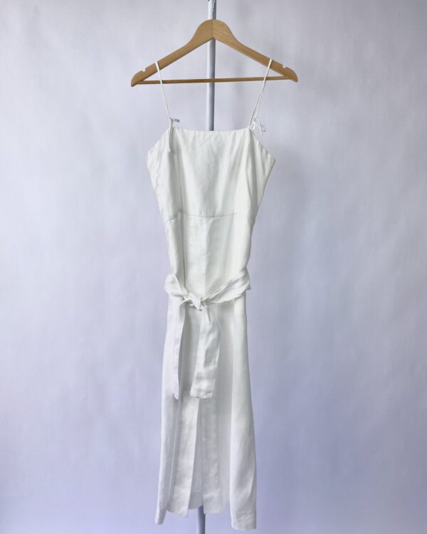 Vestido midi linho off white VANVAN - PP - VENDIDO SISTEMA OTO
