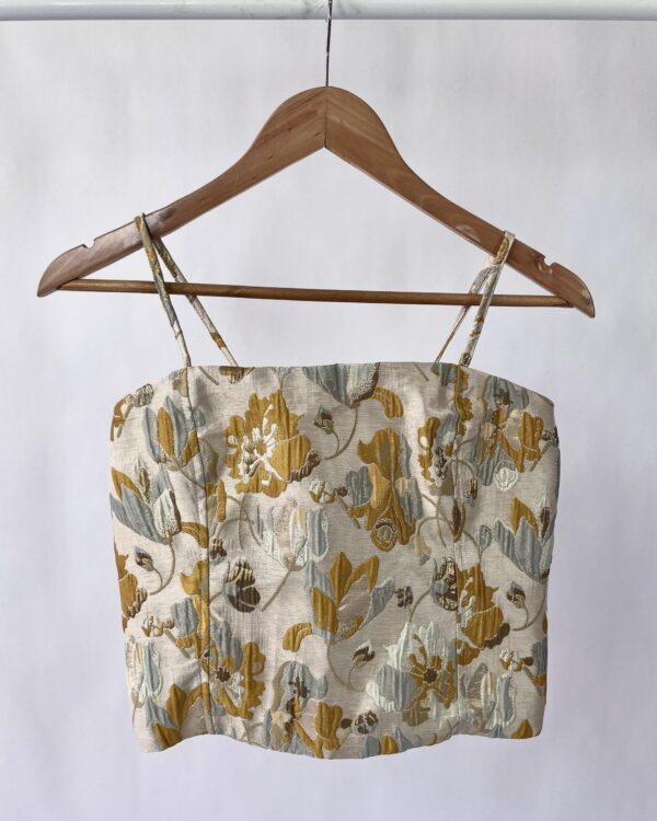 Blusa bege com estampa e lurex VANVAN - P *nunca usado* - DEVOLVIDO - 27/01/2025