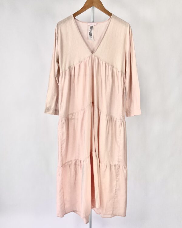 Vestido midi com manga rosé VANVAN - PP-VENDIDO  SISTEMA OTTO