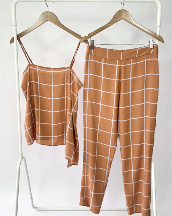 Conjunto quadriculado blusa e calça MARIA FILÓ - M - VENDIDO SISTEMA OTO