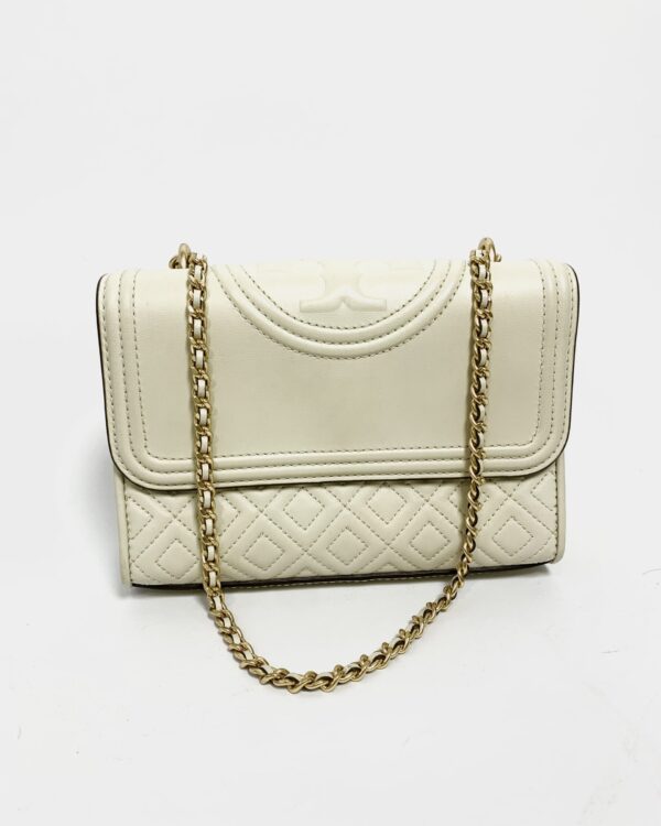 Bolsa off white com corrente dourada TORY BURCH - VENDIDO SIST OTO