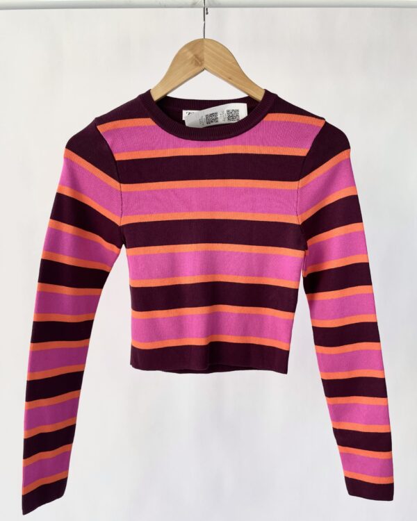 Blusa tricot listrada tricolor ZARA - M - VENDIDO SISTEMA OTO