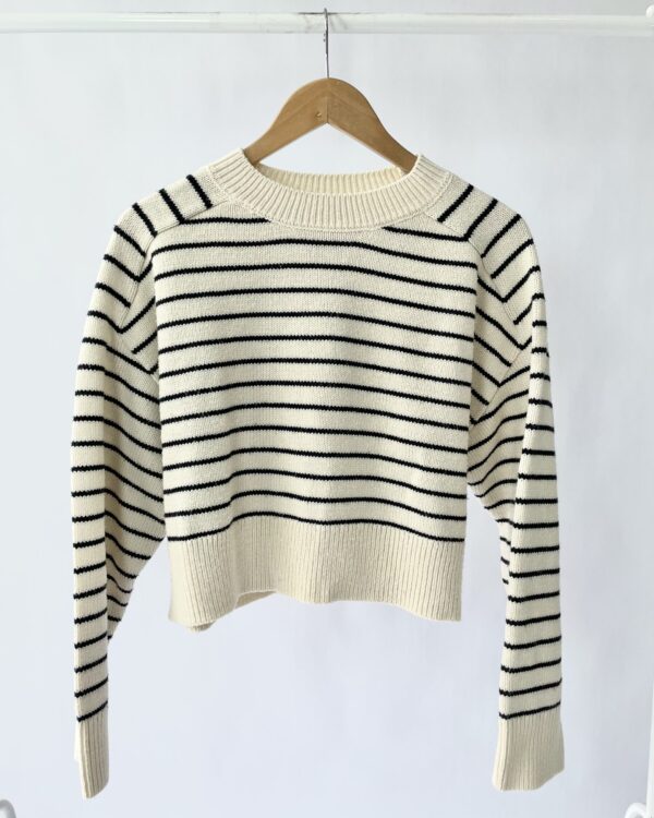 Tricot listrado bege e preto ZARA - P