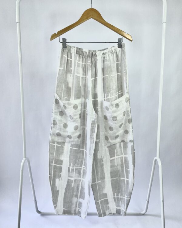 Calça linho branco e cinza NEW COLLECTION - M - VENDIDO SISTEMA OTO