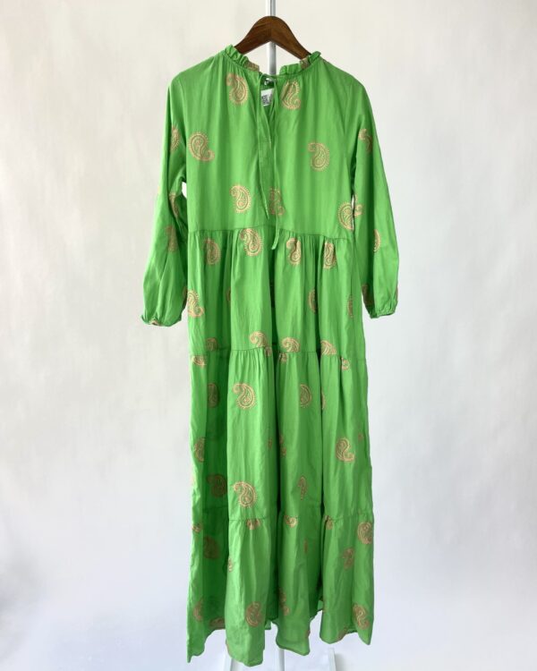 Vestido verde com bordados SHOP V - M *nunca usado* - VENDIDO SIST OTO