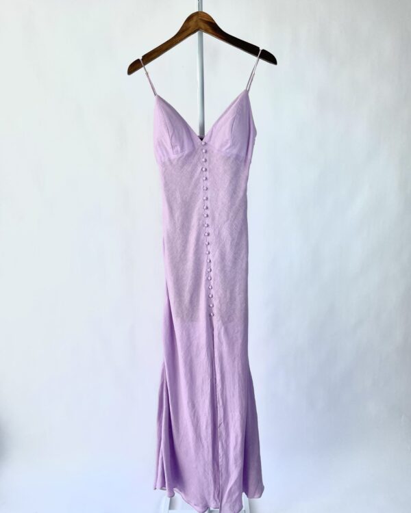 Vestido longo lilas botoes VIX - P - VENDIDO SISTEMA OTO