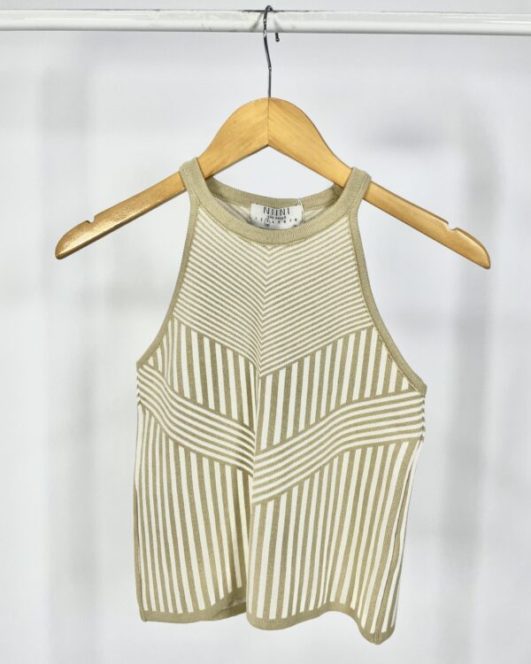 Regata tricot branco e bege NIINI - 36 *nunca usado* - VENDIDO SISTEMA OTO