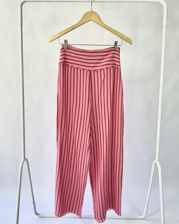 Calça listrada rosa seda EVA - 34 - VENDIDO SISTEMA OTO