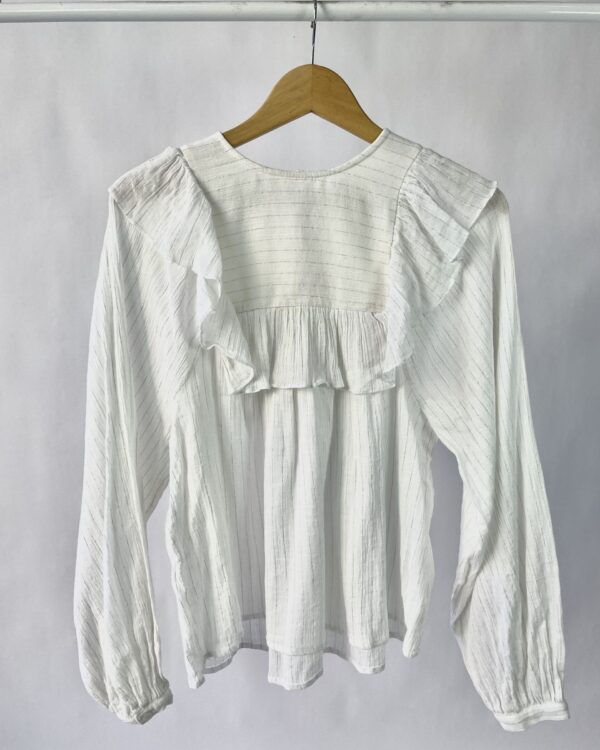 Blusa branca fios de lurex AHKA - P- VENDIDO SISTEMA OTO