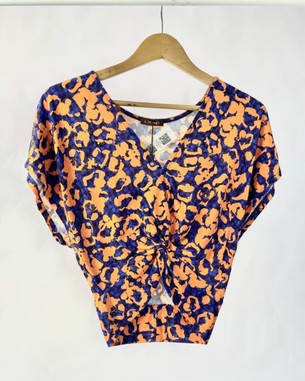 Blusa azul e laranja estampada ABRAND - 34 *nunca usado* - VENDIDO SISTEMA OTO