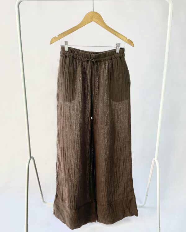 Calça linho marrom ZARA - P - VENDIDO SISTEMA OTO