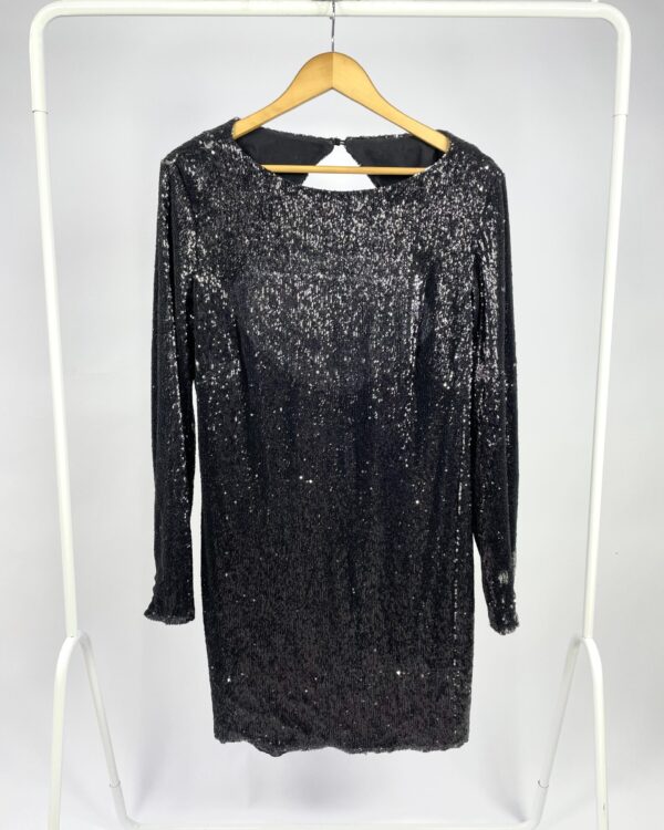 Vestido curto preto paetê ANIMALE - 42 - VENDIDO SISTEMA OTO