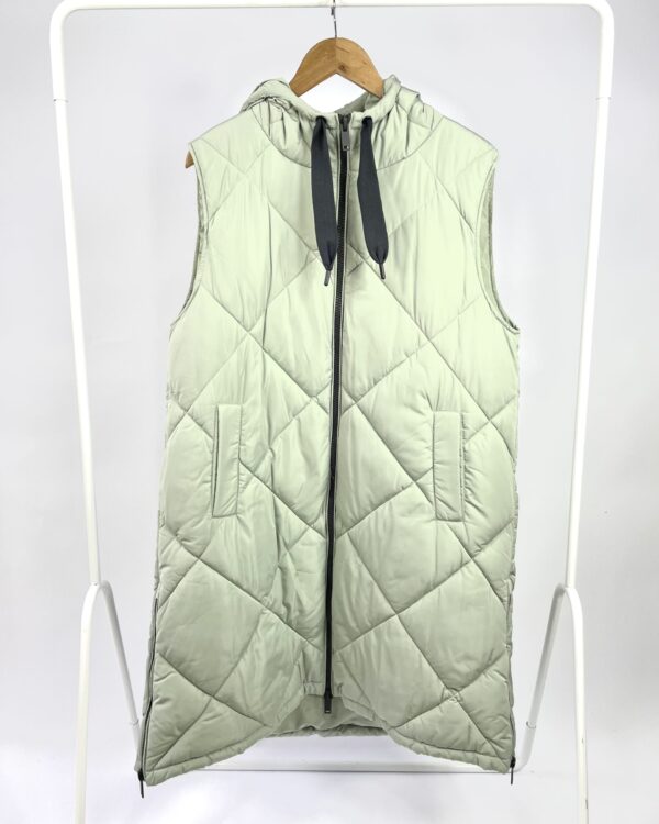Colete alongado puffer verde ZARA - M - VENDIDO SISTEMA OTO