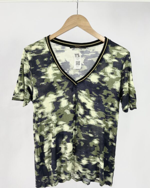 Blusa malha estampada verde ANIMALE - M - VENDIDO SISTEMA OTO