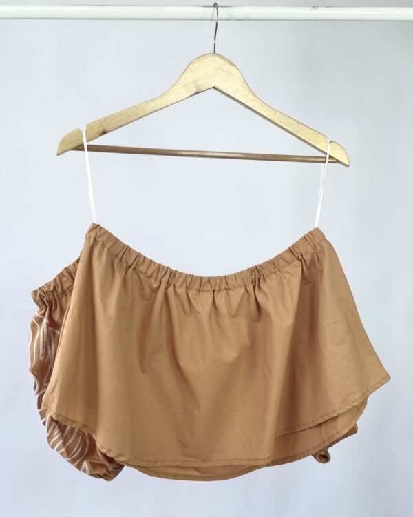 Cropped terracota ombro a ombro mangas bufantes DU - G - VENDIDO SISTEMA OTO